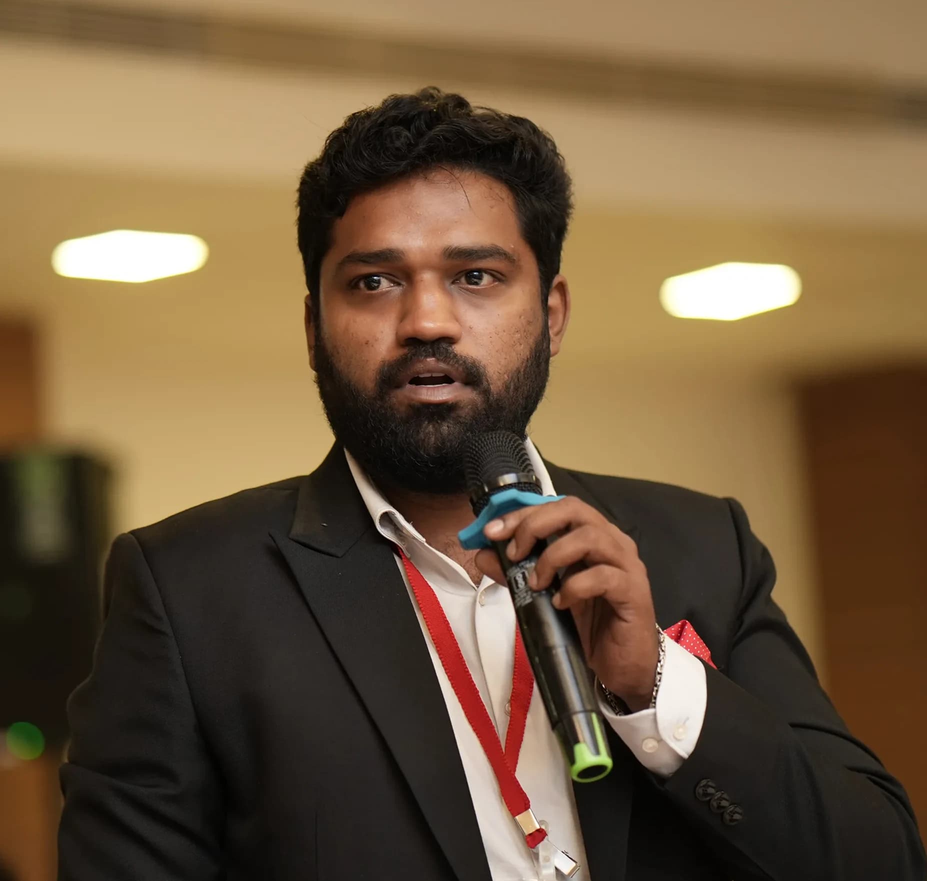 Indrajit J speaking at a facilitation session